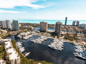Turnberry Marina in Miami, near Aventura. Hurricane-safe marina